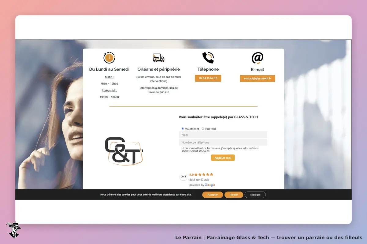 il montre la page d'acceuille du site