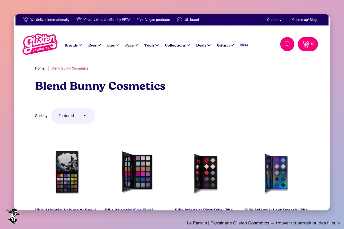 Page catégorie de Glisten Cosmetics