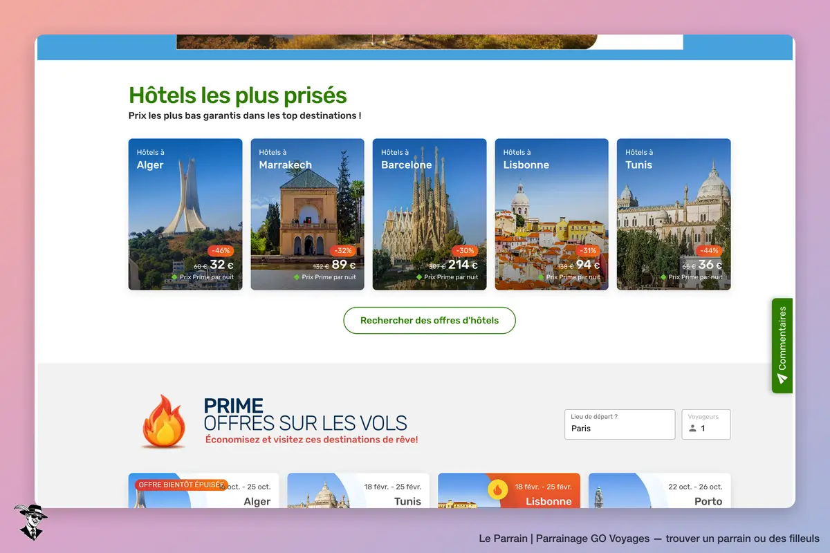 Capture d'écran de GO Voyages