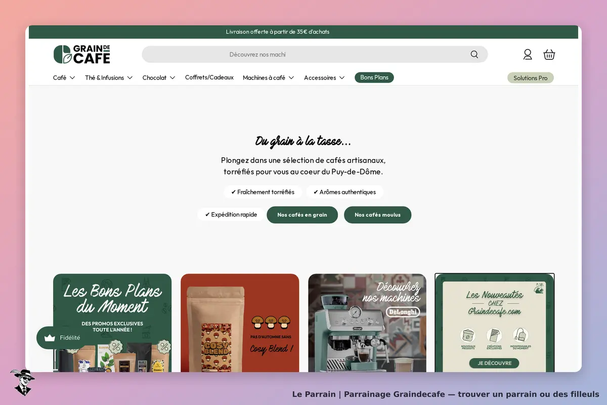 Graindecafe : gRAINE DE CAFÉ : page d'accueil avec une sélection de cafés et des informations sur
