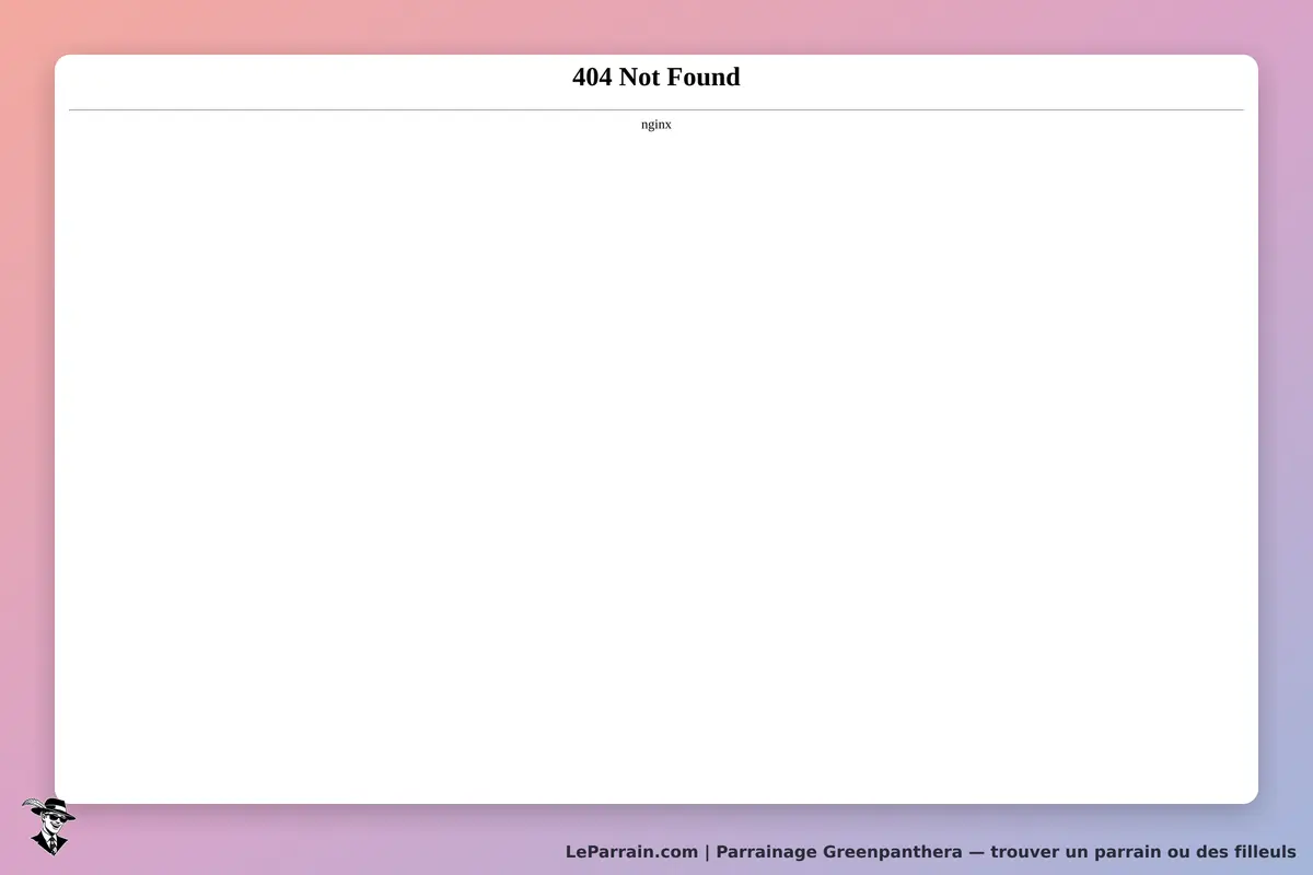 Greenpanthera : page d'erreur 404 affichée sur un fond dégradé