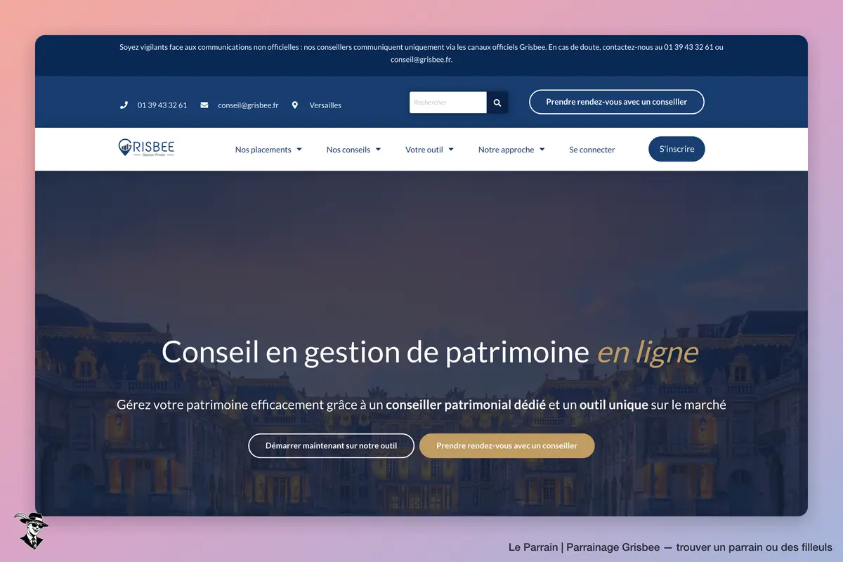 Page d'accueil de Grisbee