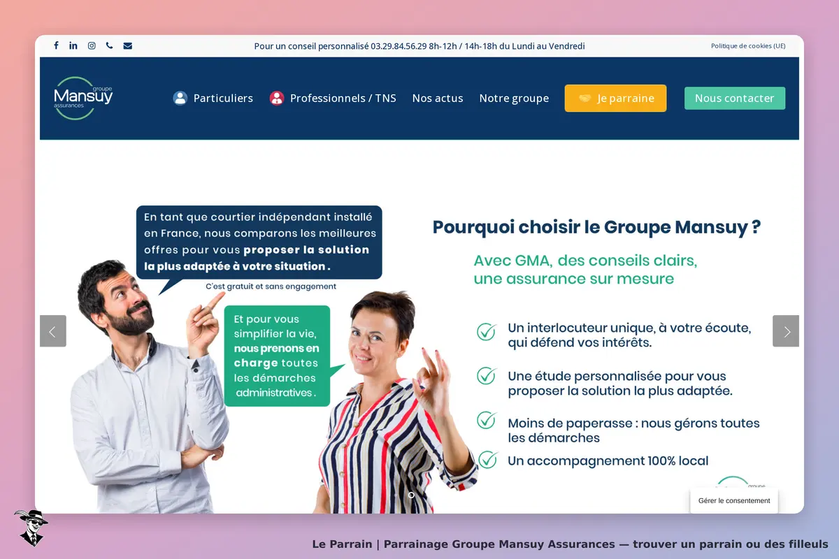 Page d'accueil de Groupe Mansuy Assurances