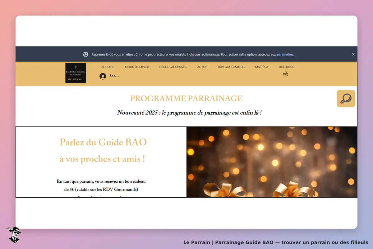 condition parrainage