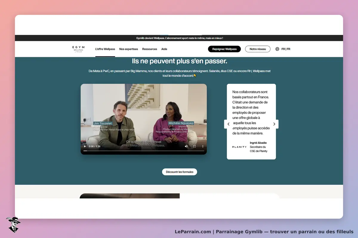 Gymlib : vidéo avec deux intervenants discutant des collaborations professionnelles