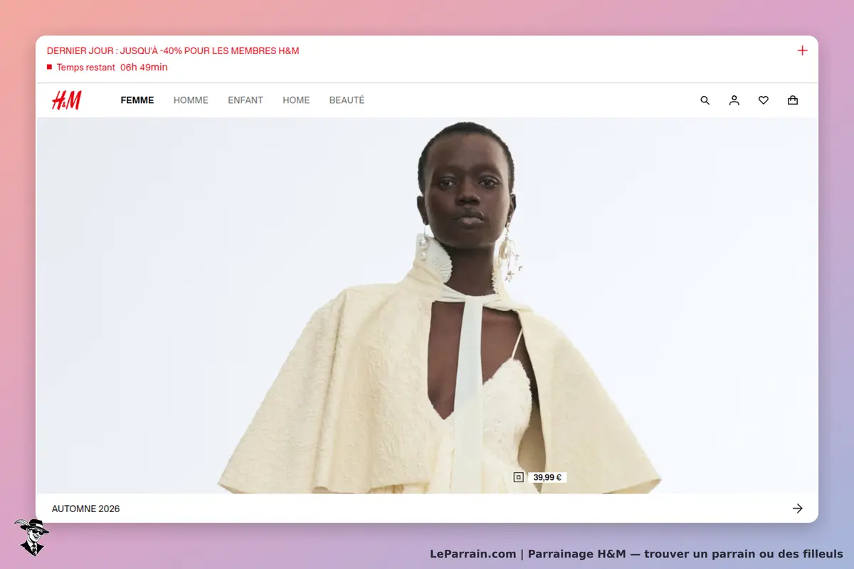 H&M : modèle féminin portant un vêtement clair avec un col, sur fond blanc
