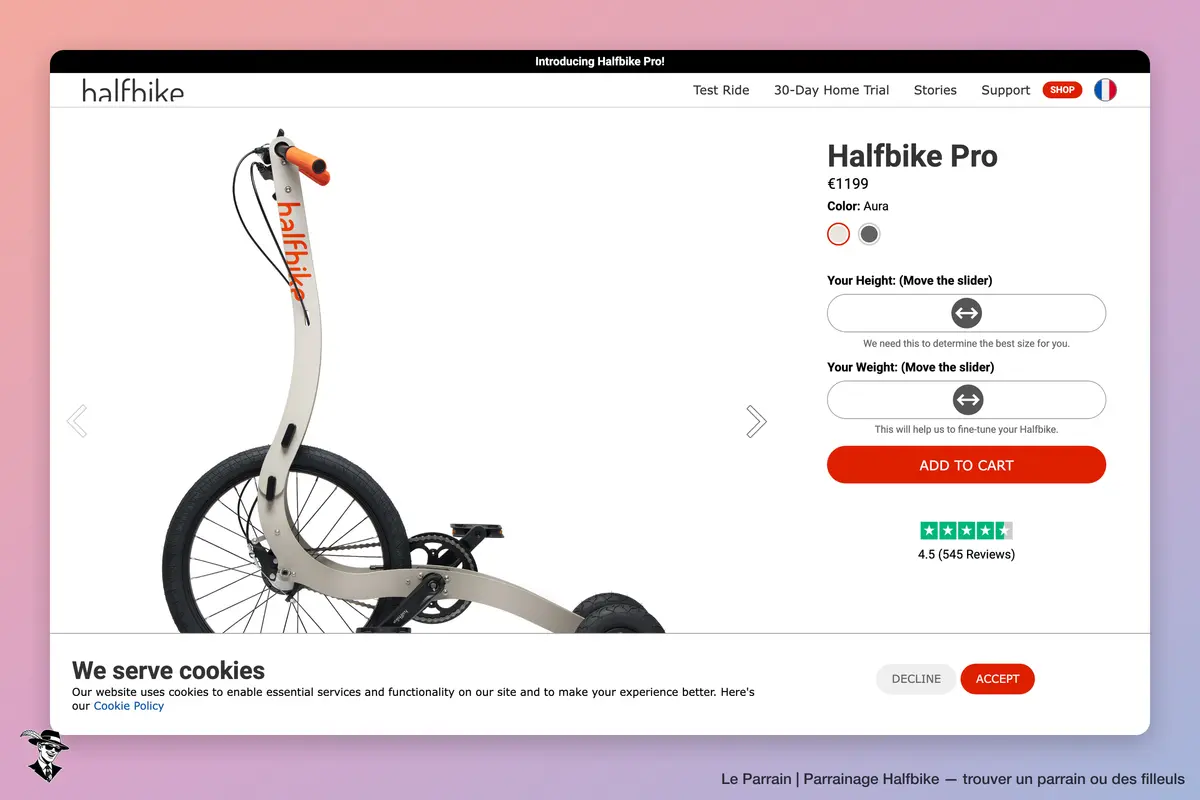 Page catégorie de Halfbike