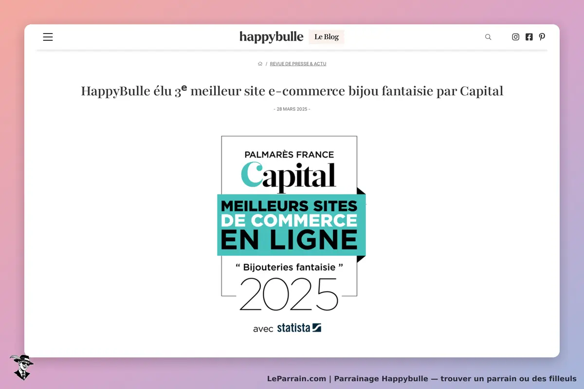 Happybulle : annonce de récompense pour le meilleur site e-commerce de bijoux fantaisie