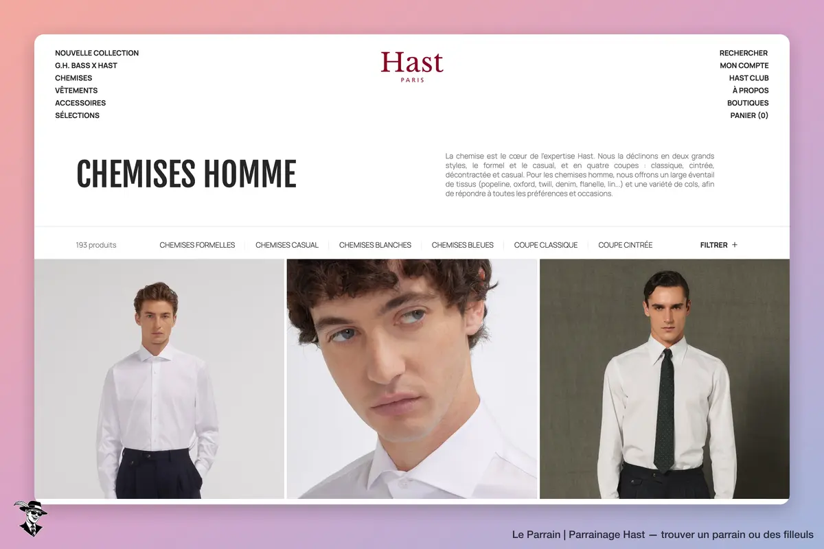 Page catégorie de Hast