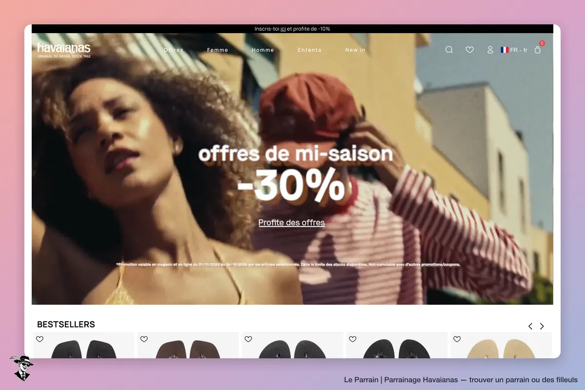 Page d'accueil de Havaianas