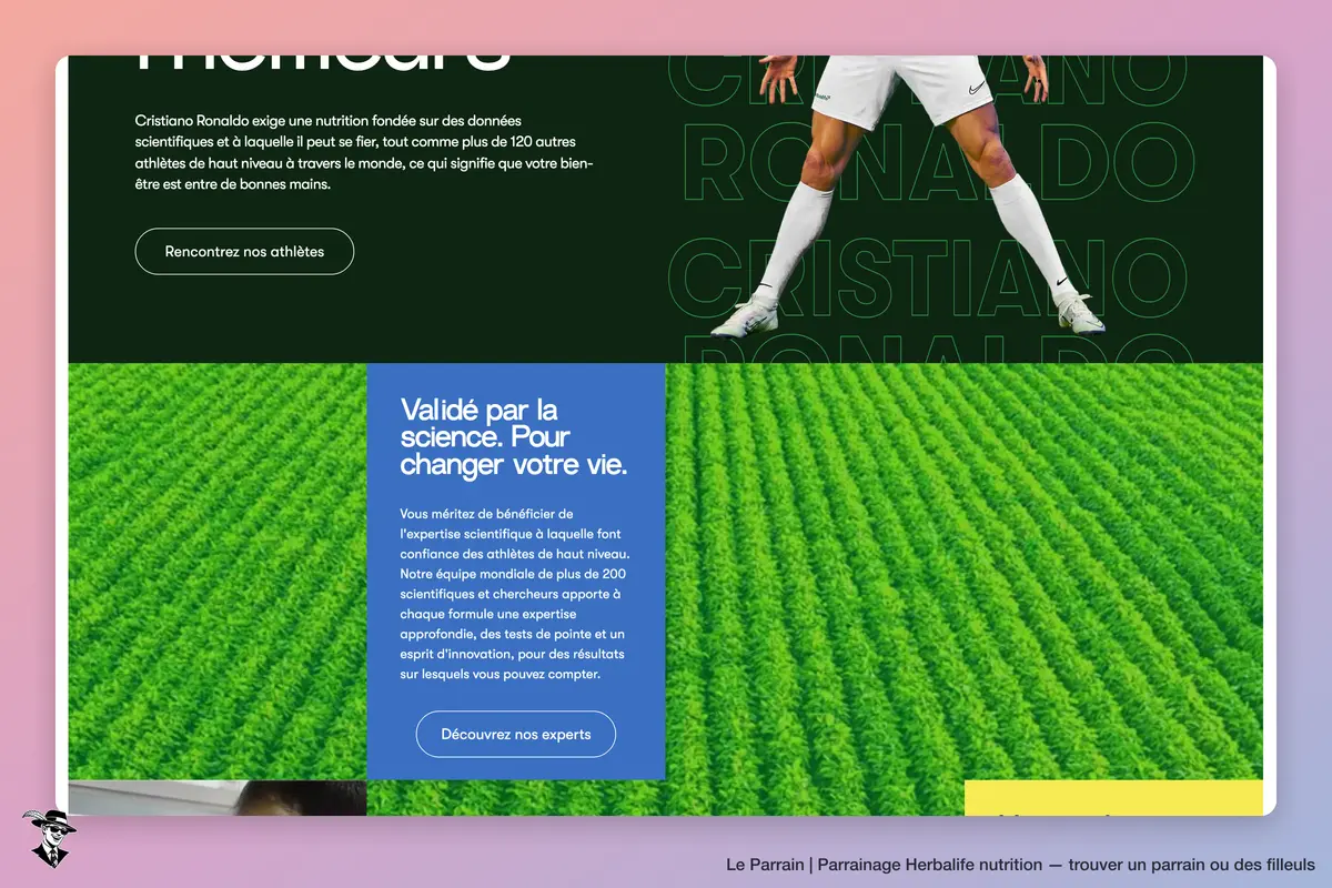 Capture d'écran de Herbalife nutrition