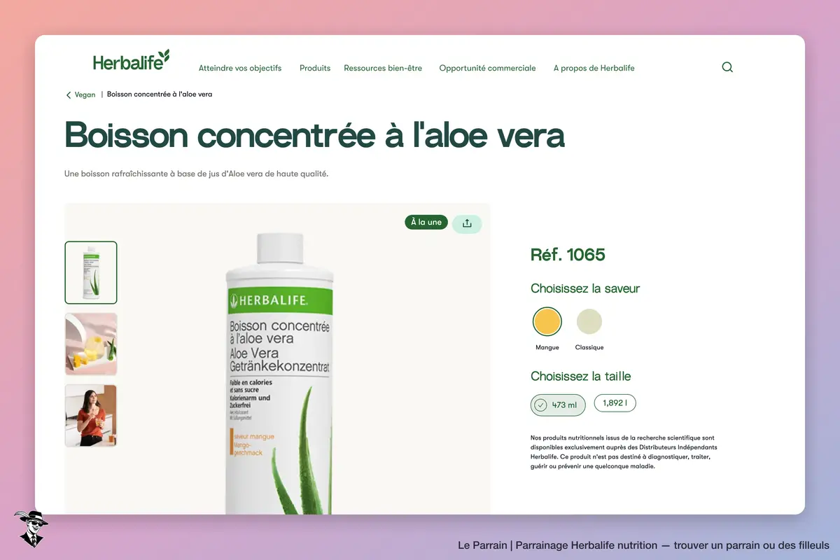 Page produit de Herbalife nutrition