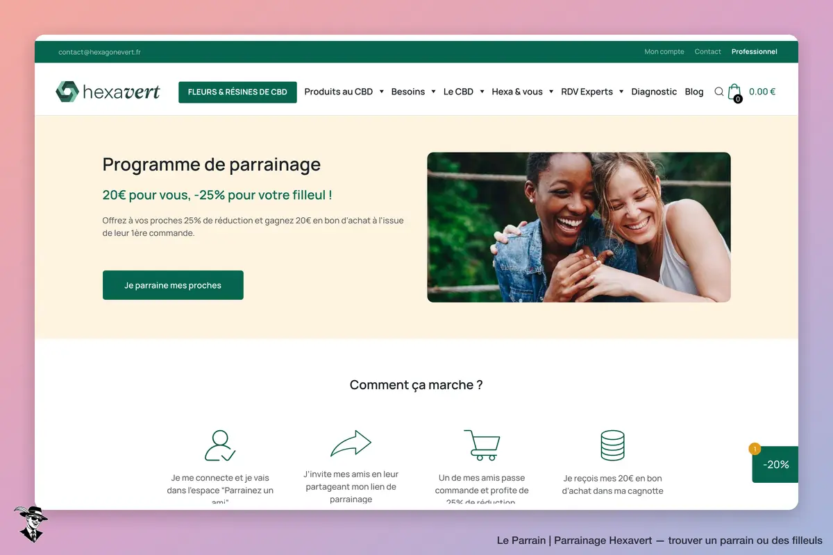 Page parrainage de Hexavert