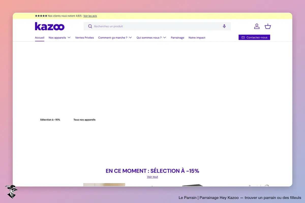 Page d'accueil de Hey Kazoo