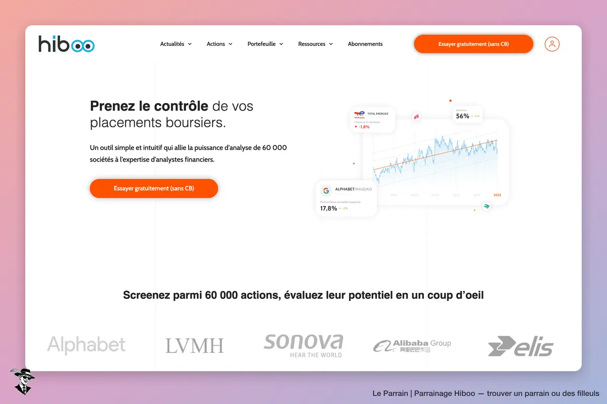 Page d'accueil de Hiboo
