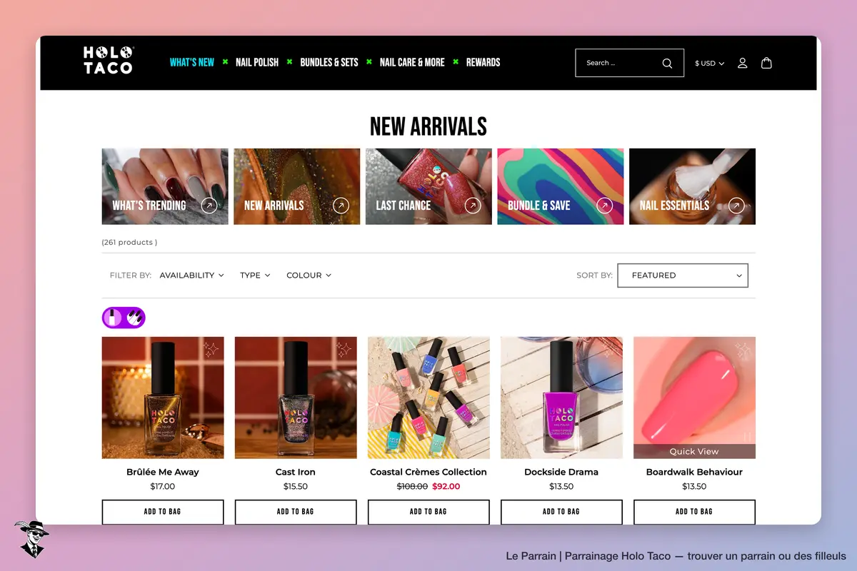 Page catégorie de Holo Taco
