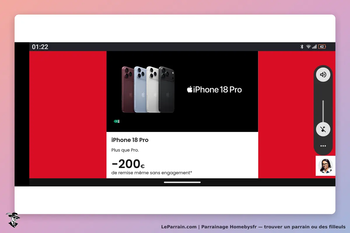 Homebysfr : présentation de l'iPhone 18 Pro avec plusieurs coloris sur fond noir