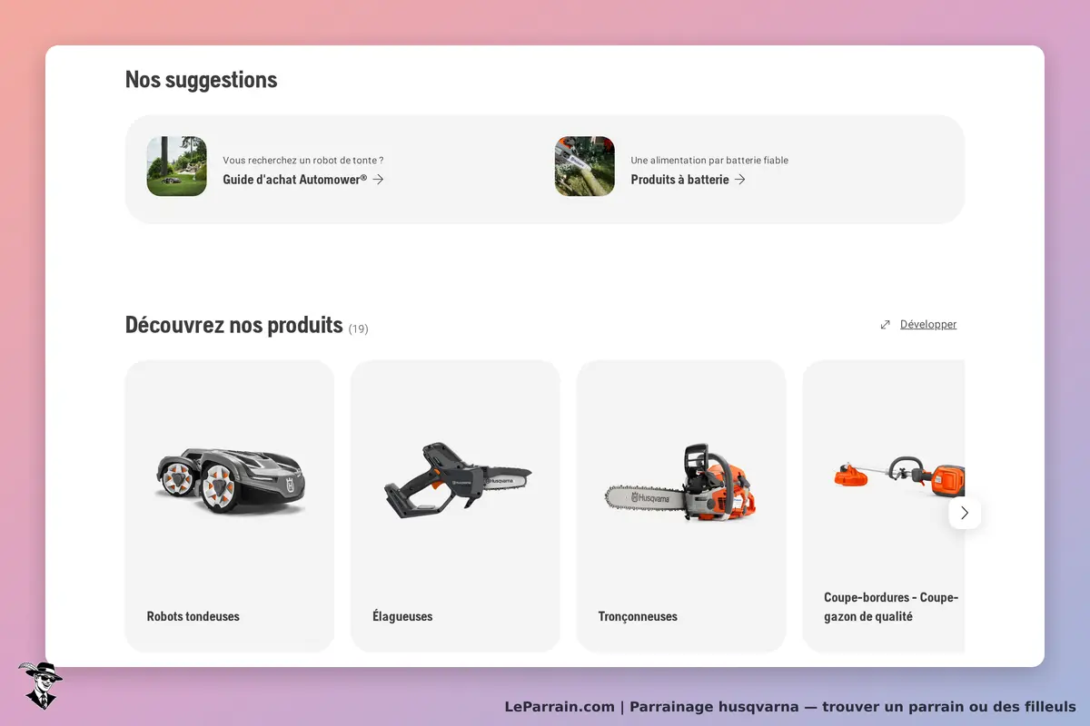 Husqvarna : suggestions de produits avec robots tondeuses, élagueuses, tronçonneuses et