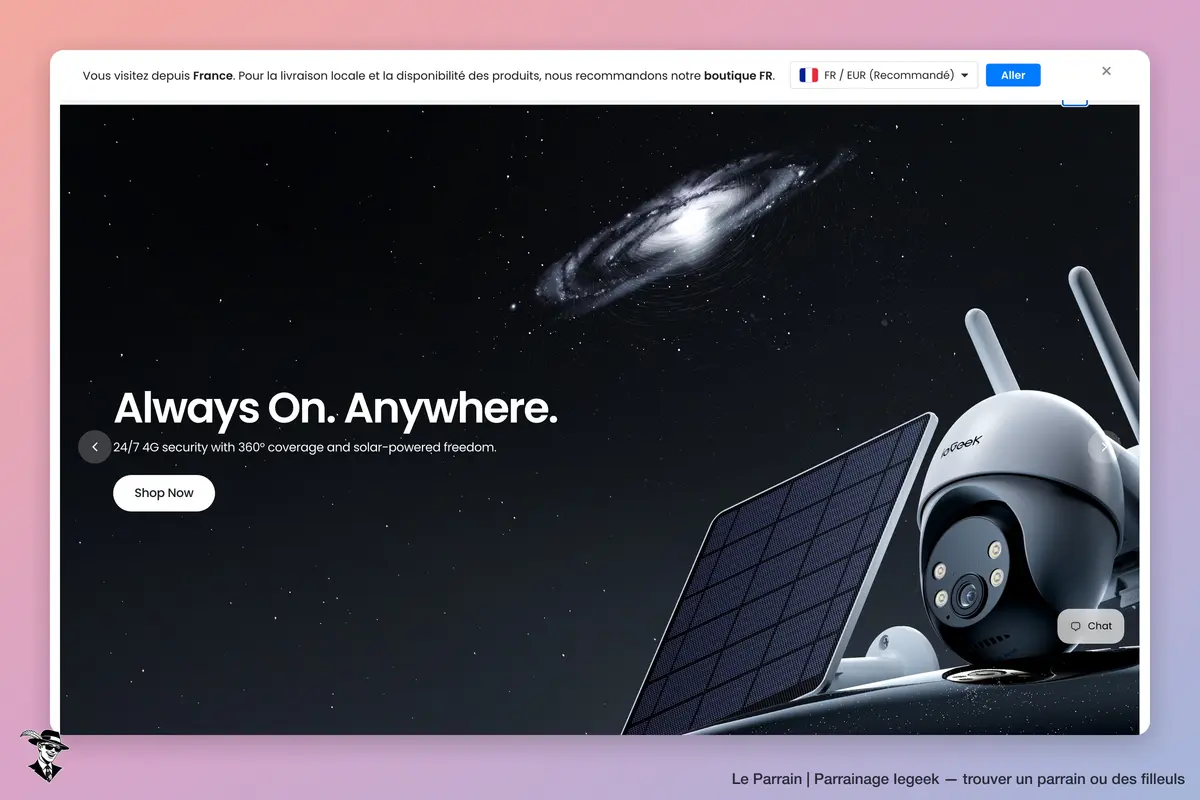 Page d'accueil de Iegeek