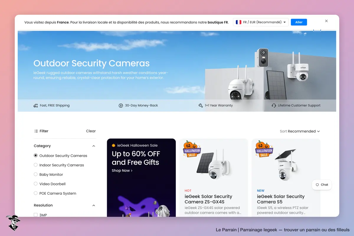 Page catégorie de Iegeek