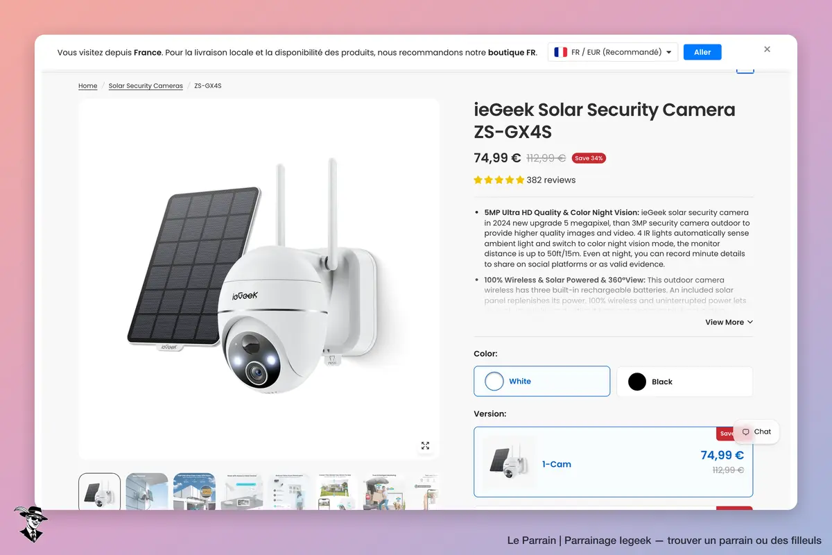 Page produit de Iegeek