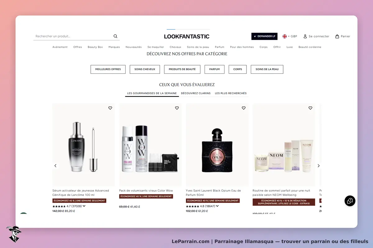 Illamasqua : lookfantastic : produits de beauté variés avec descriptions et évaluations sur la page
