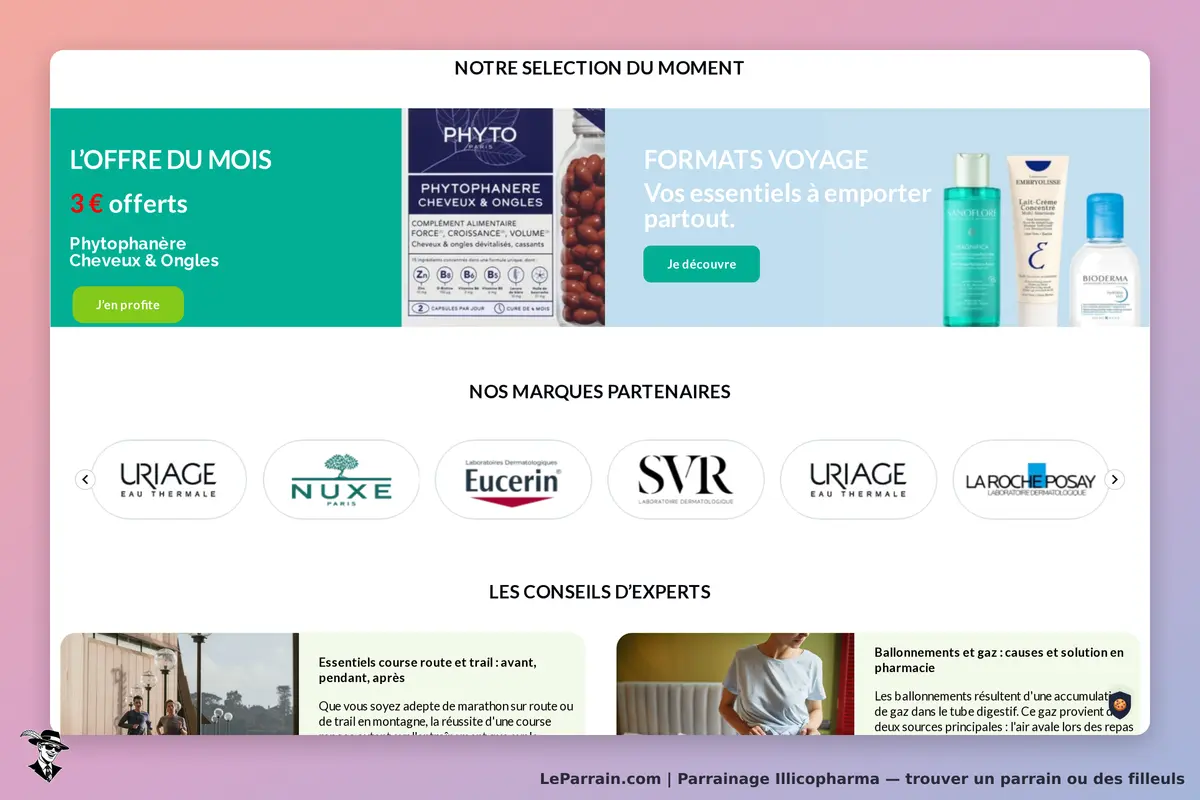 Illicopharma : page d'accueil avec produits, marques partenaires et conseils d'experts