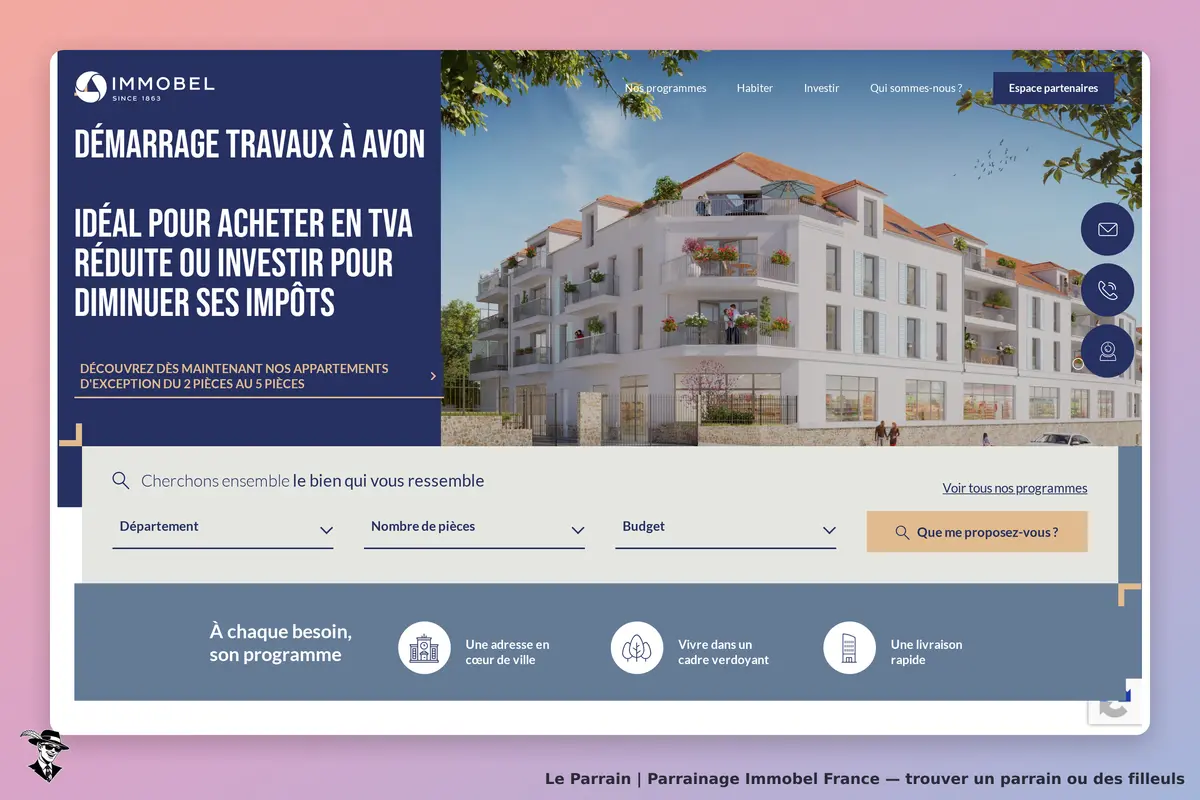 Page d'accueil de Immobel France