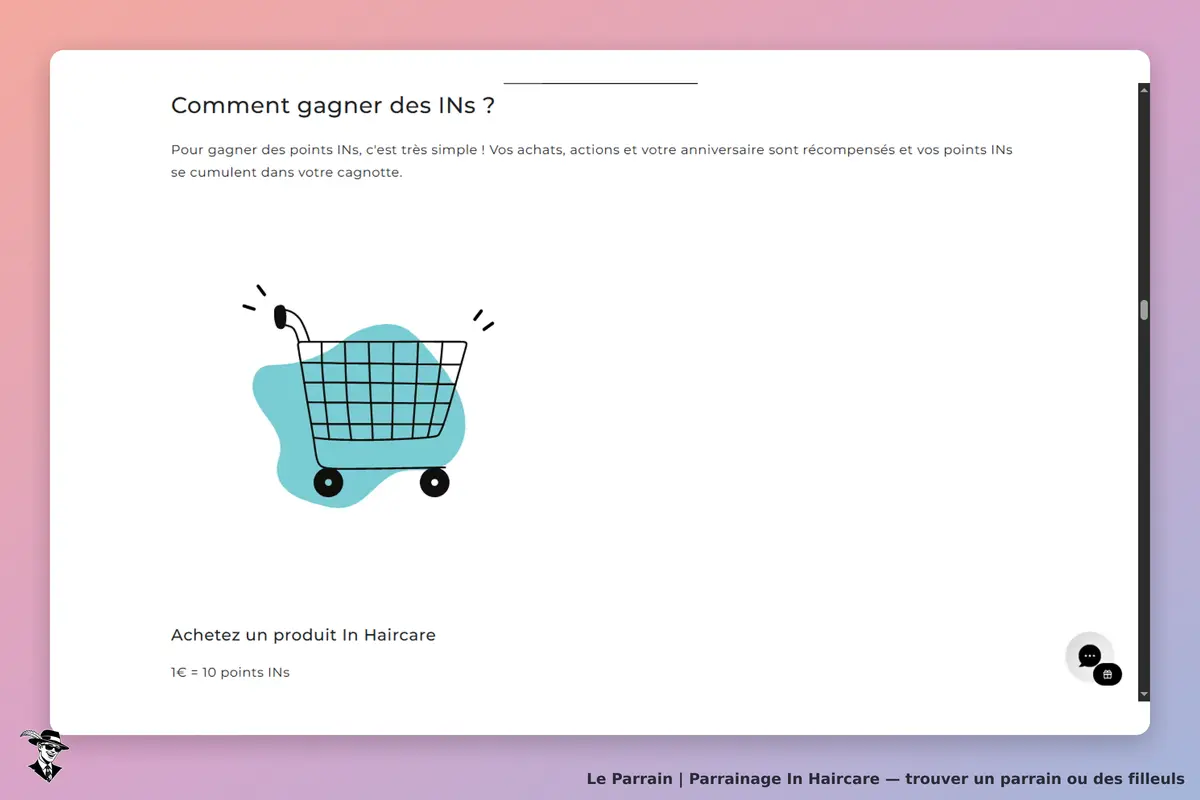 In Haircare : explication sur la façon de gagner des points IN avec un panier de courses