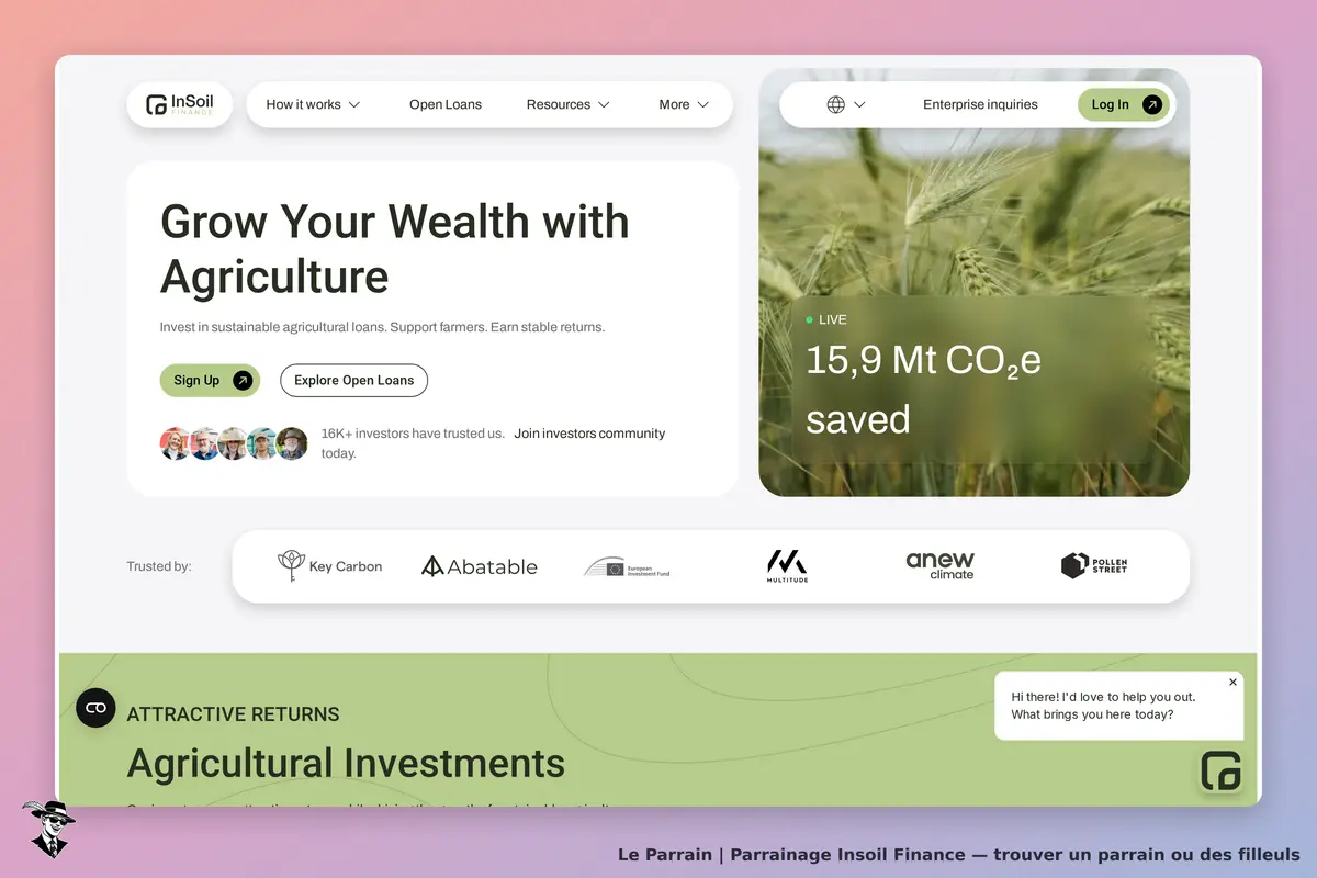 Page d'accueil de Insoil Finance