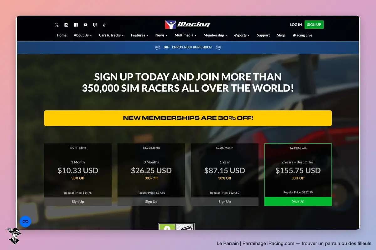 Capture d'écran de iRacing.com