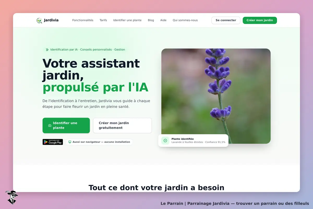 Page d'accueil de Jardivia
