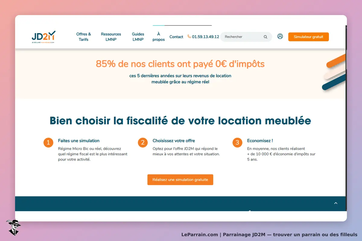 JD2M : page d'accueil présentant des étapes pour choisir la fiscalité d'une location meublée