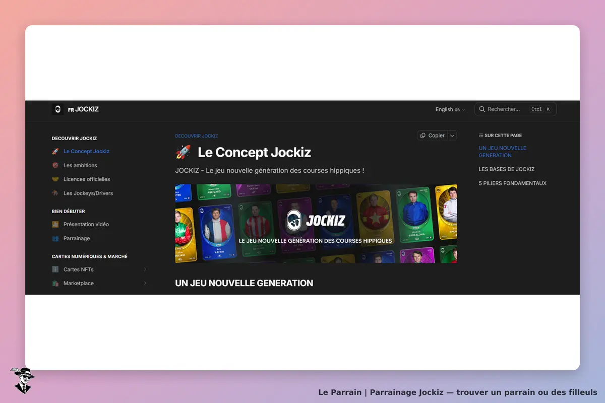 Jockiz : page d'accueil présentant le concept avec des cartes de jockeys colorées