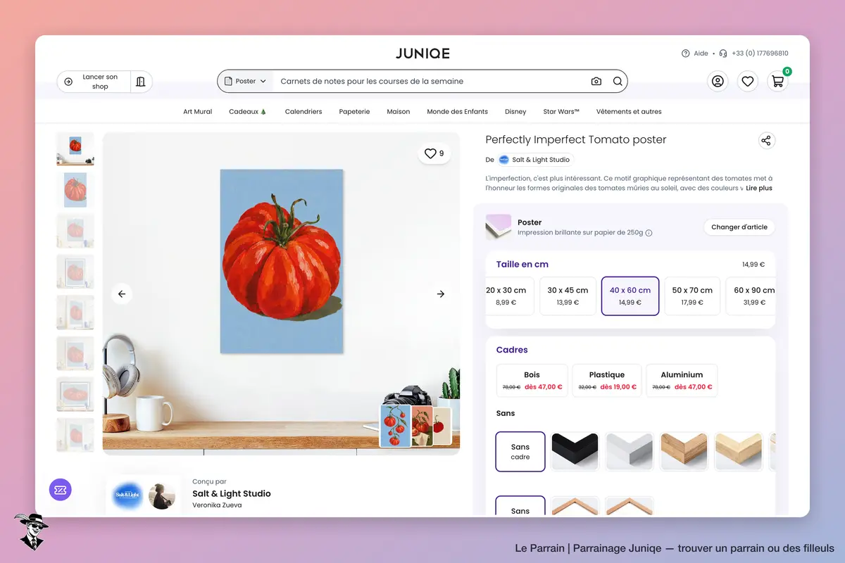 Page produit de Juniqe