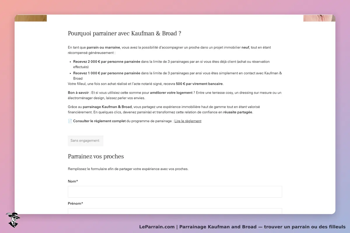 Kaufman and Broad : kaufman & Broad : page d'accueil avec informations sur le parrainage et