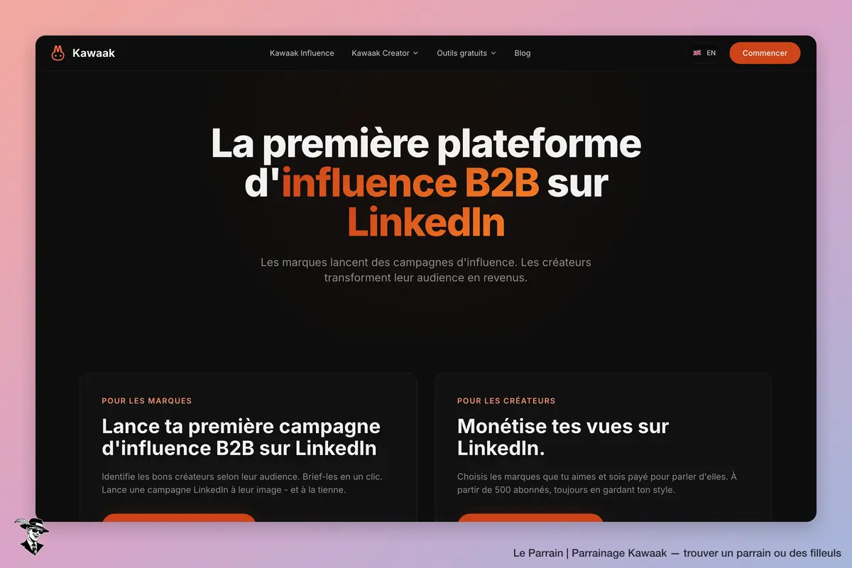 Page d'accueil de Kawaak