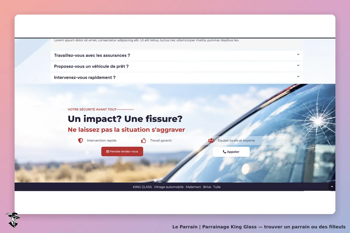 il montre la page d'acceuille du site