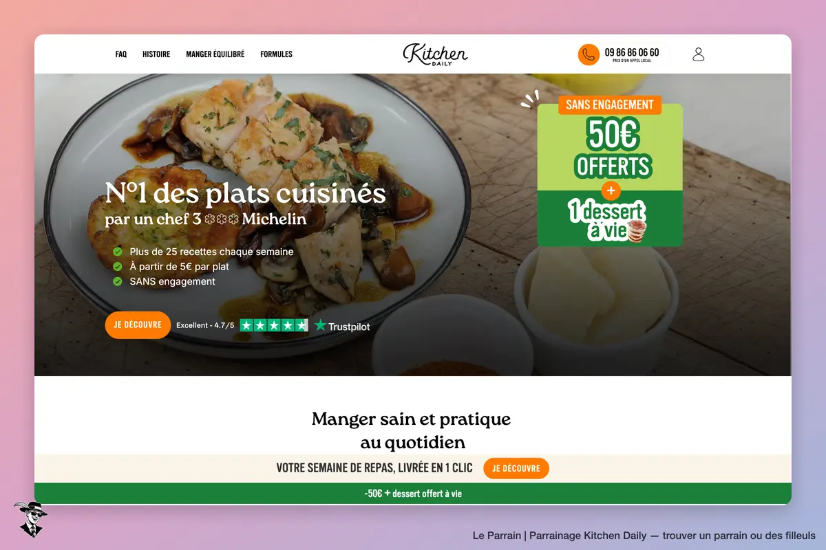 Page d'accueil de Kitchen Daily