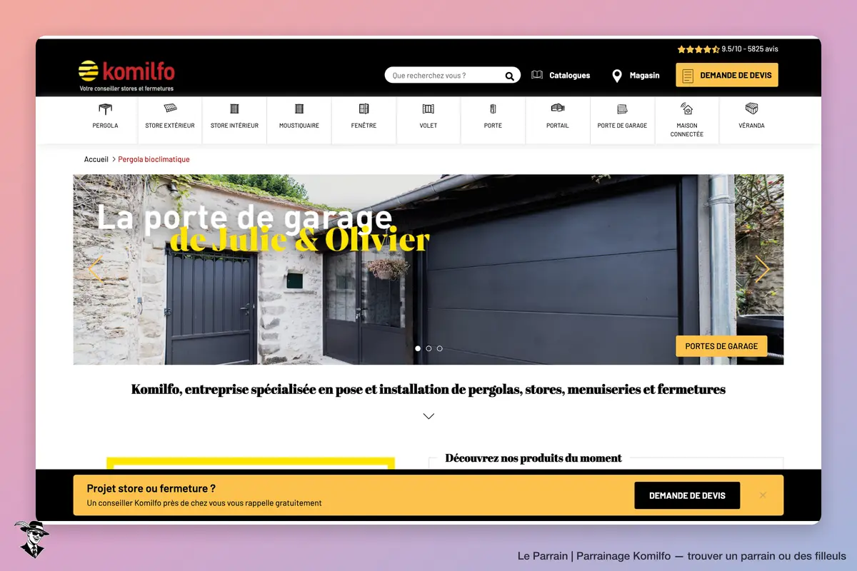 Page d'accueil de Komilfo