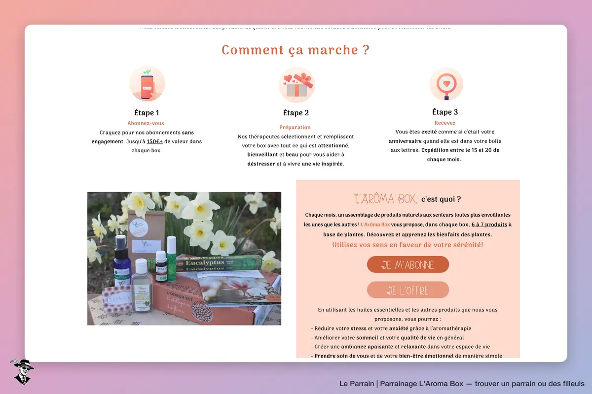 Capture d'écran de L'Aroma Box
