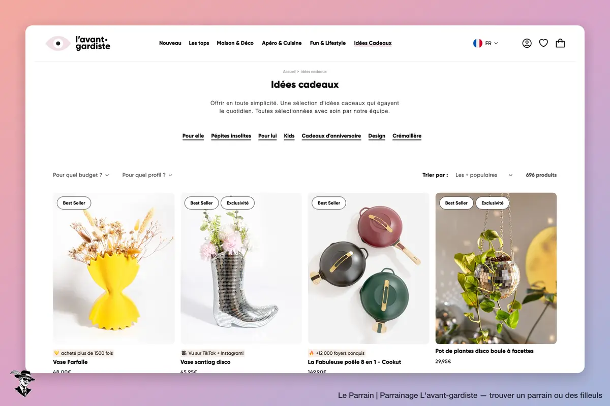 Page catégorie de L'avant-gardiste