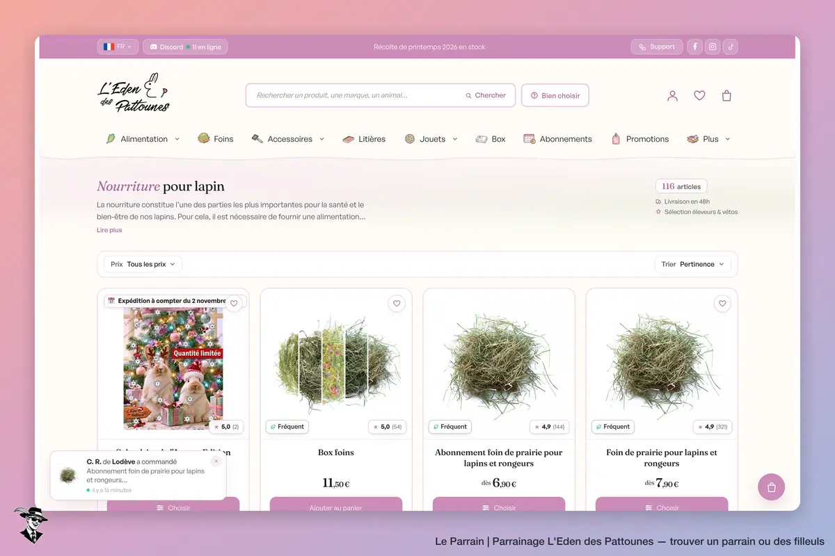 Page catégorie de L'Eden des Pattounes