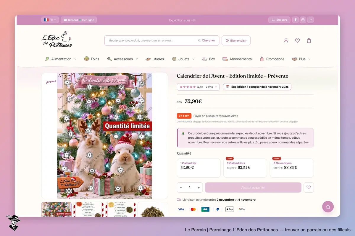 Page produit de L'Eden des Pattounes