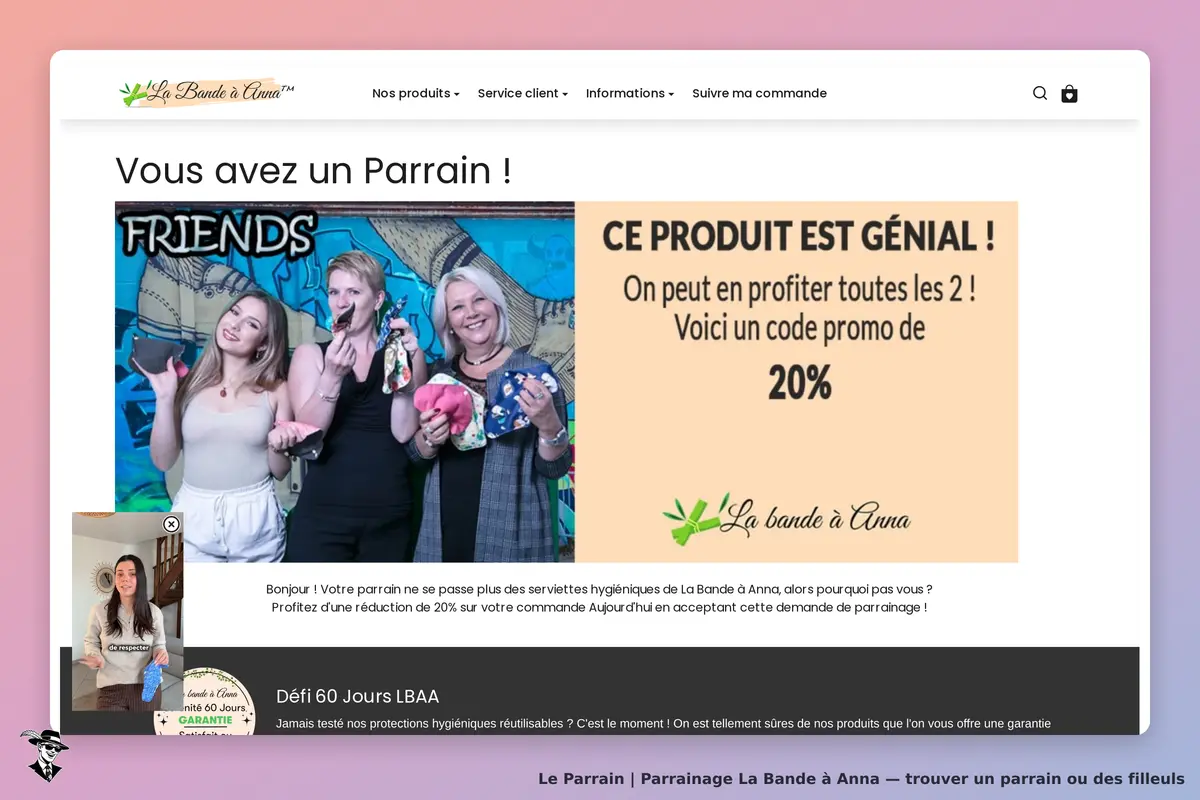 La Bande à Anna : trois femmes souriantes tenant des serviettes, avec un message promotionnel à