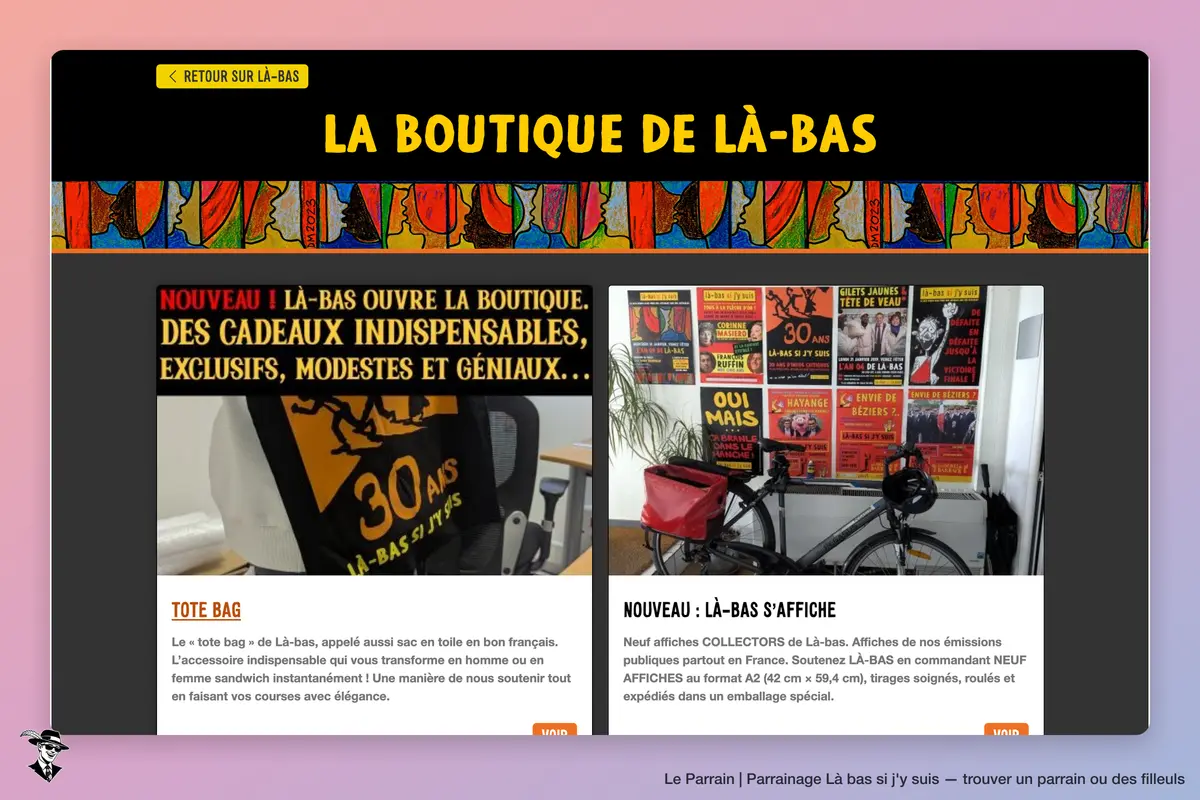 Page catégorie de Là bas si j'y suis