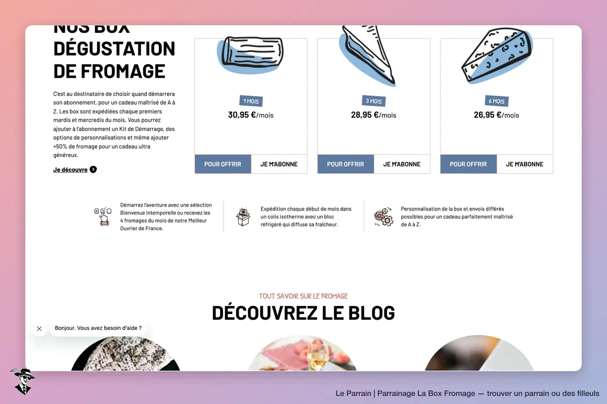 Capture d'écran de La Box Fromage