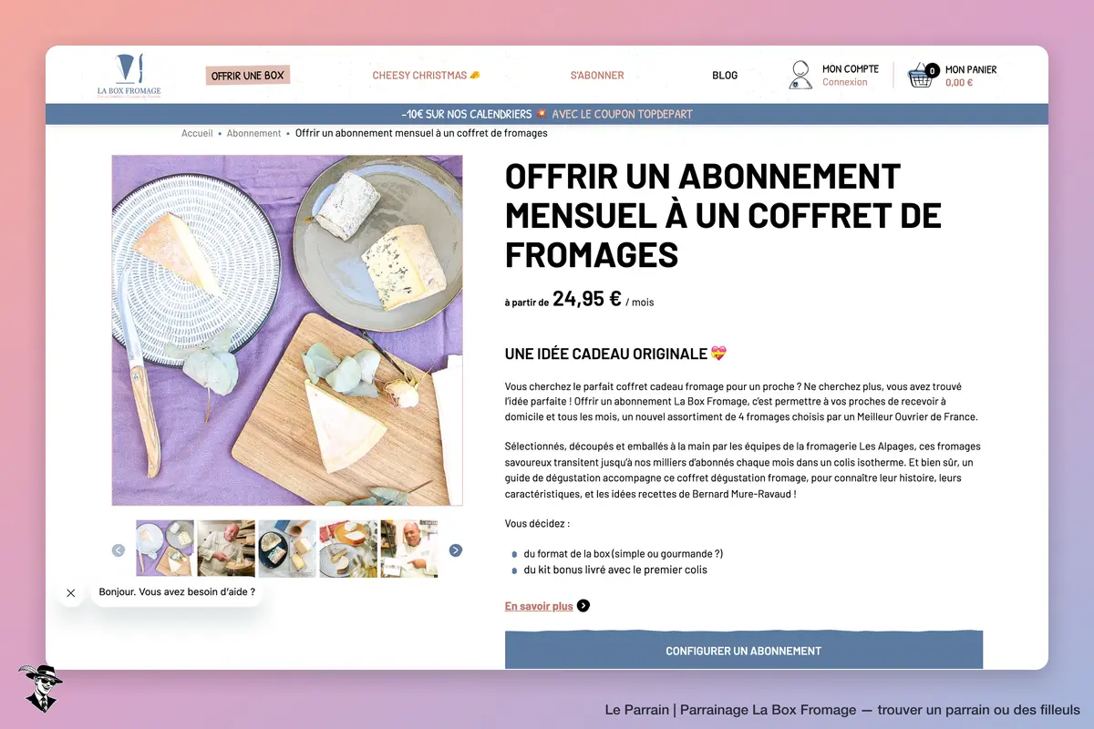 Page produit de La Box Fromage