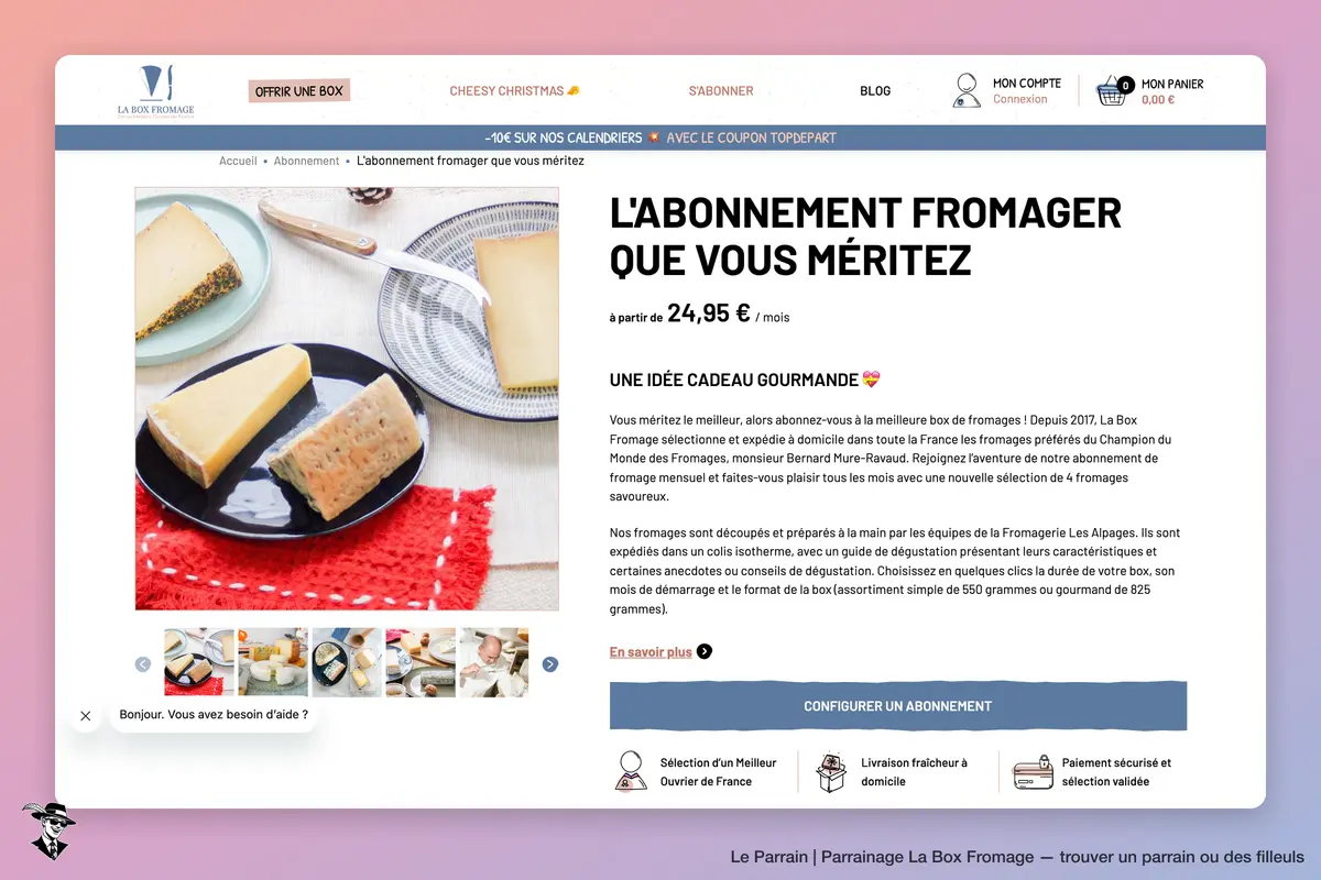 Capture d'écran de La Box Fromage