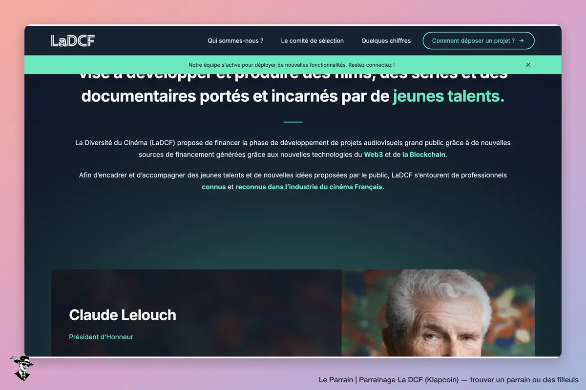 Capture d'écran de La DCF (Klapcoin)